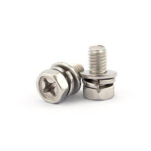Stainless Steel Motorcycle Battery Terminal M6 x14 Bolt Square Nut Scooter Screw 