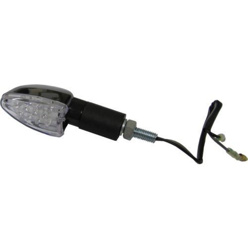 Motorcycle Indicator LED Arrow Black long Stem with Clear Lens