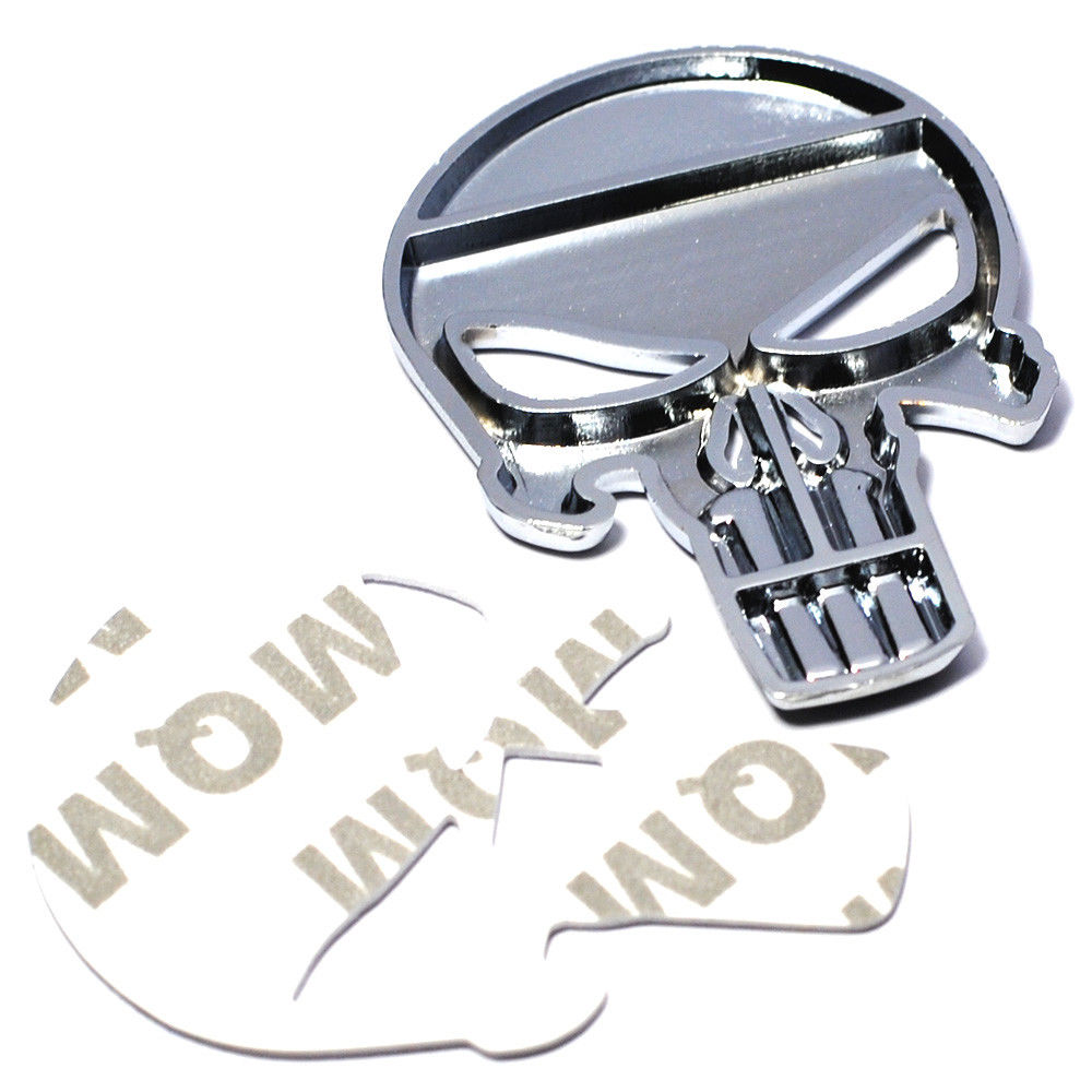 Punisher Skull 3D Metal Emblem Badge sticker - Motorcycle Parts Store