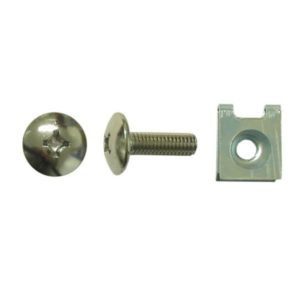 Screws Fairing 6mm x 18mm Chrome with fairing style fittings x 10