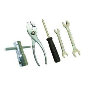 Motorcycle underseat toolkit 8, 10, 12 & 14mm spanner spark plug socket + more