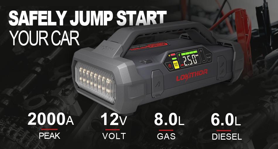 Jump Starter with Air Compressor,2500A Peak 12V Jumper Box for 8.5