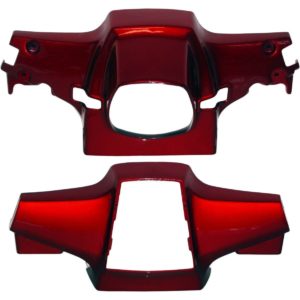 Honda C90 Handlebar Covers  Top & Bottom pair- Colour Red.  Aftermarket Body Replacements - Handle Bar Covers by HiLevel