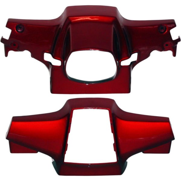 Honda C90 Handlebar Covers? Top & Bottom pair- Colour Red.? Aftermarket Body Replacements - Handle Bar Covers by HiLevel